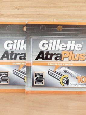 Vintage Gillette AtraPlus Razor Cartridges 10 Count Lubrastrip Lot of 2 Packs